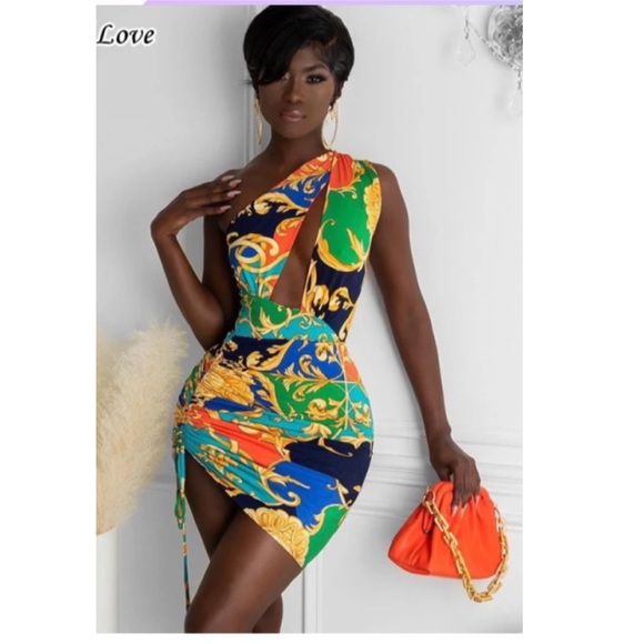 Printed bodycon mini dress - Picture 2 of 5